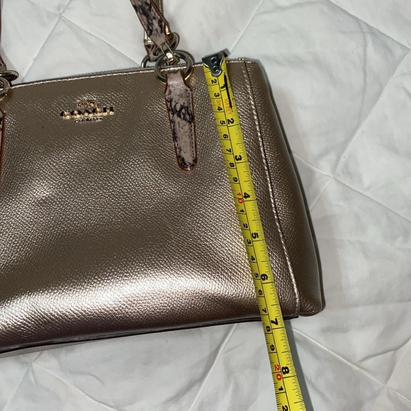 Coach Mini Christie metallic with snake embossed satchel strap carry all - Picture 10 of 16
